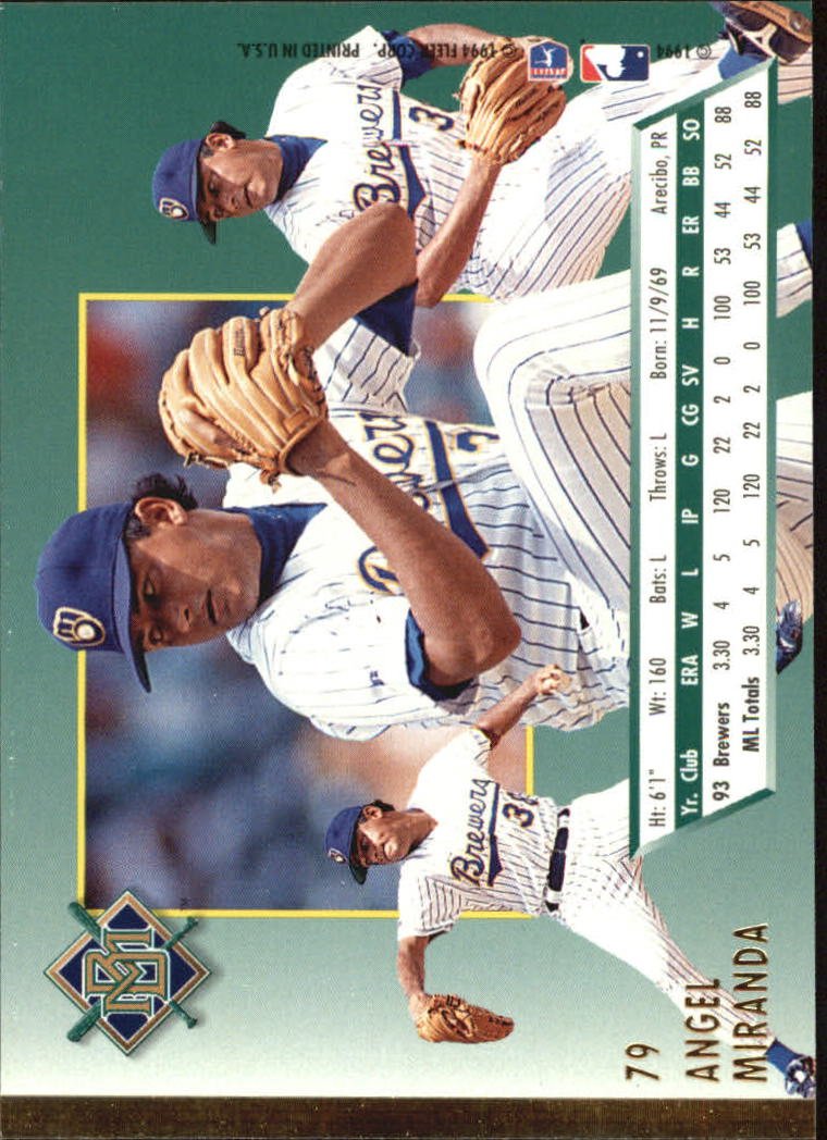 Amazon.com: 1994 Ultra Baseball Card #79 Angel Miranda
