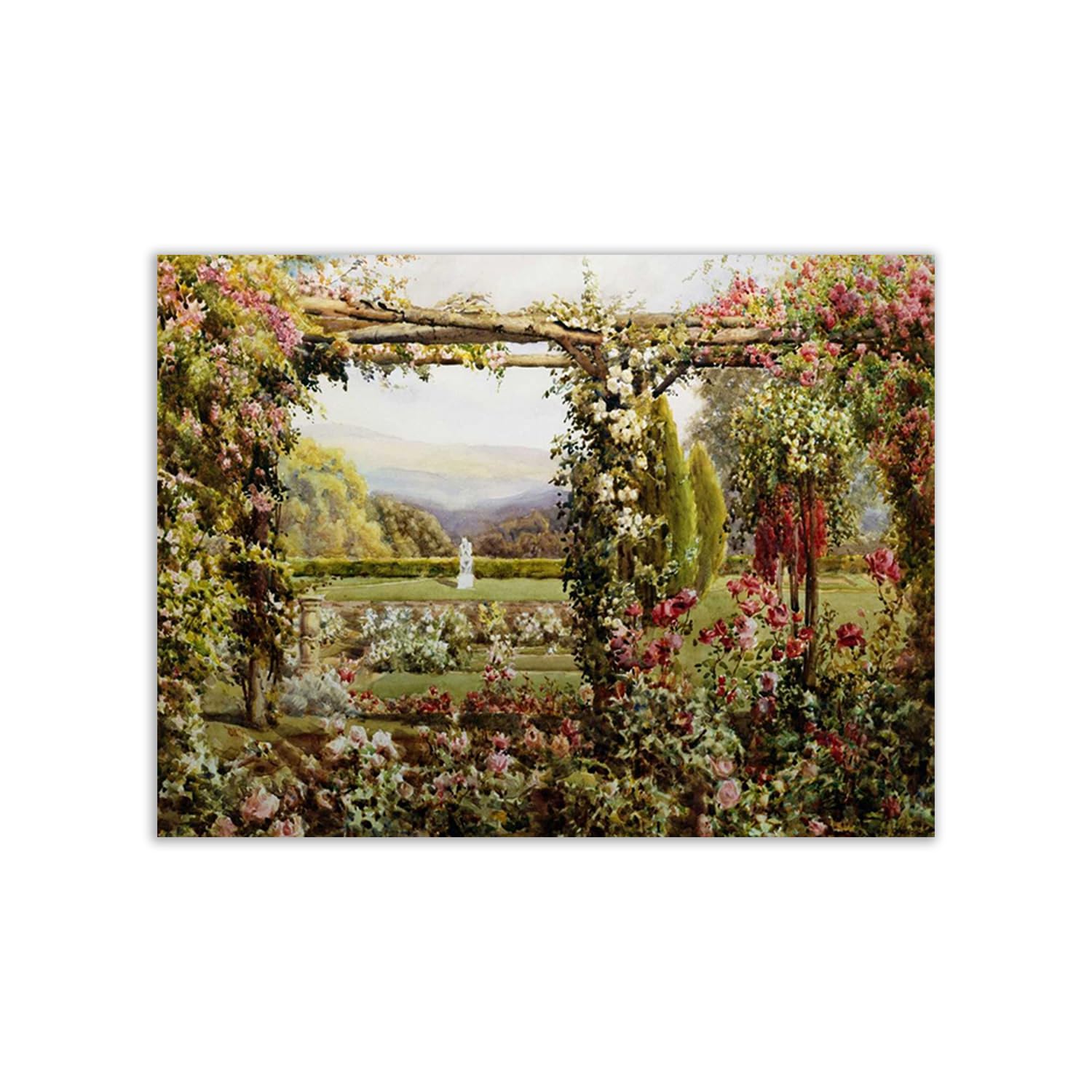 Poster Robert Atkinson pour salon : l'affiche The Rose Garden grand format 100x75 cm
