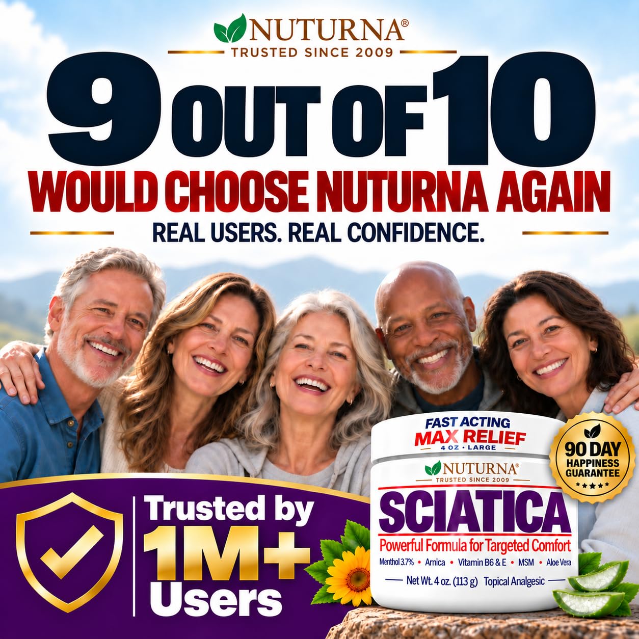Sciatica Nerve Cream - Maximum Strength Comfort Cream for Feet, Hands, Legs, Toes, Back - Natural Ultra Strength Arnica, MSM, Menthol, Soothing Comfort, Large 4 Oz — Amazon image 4