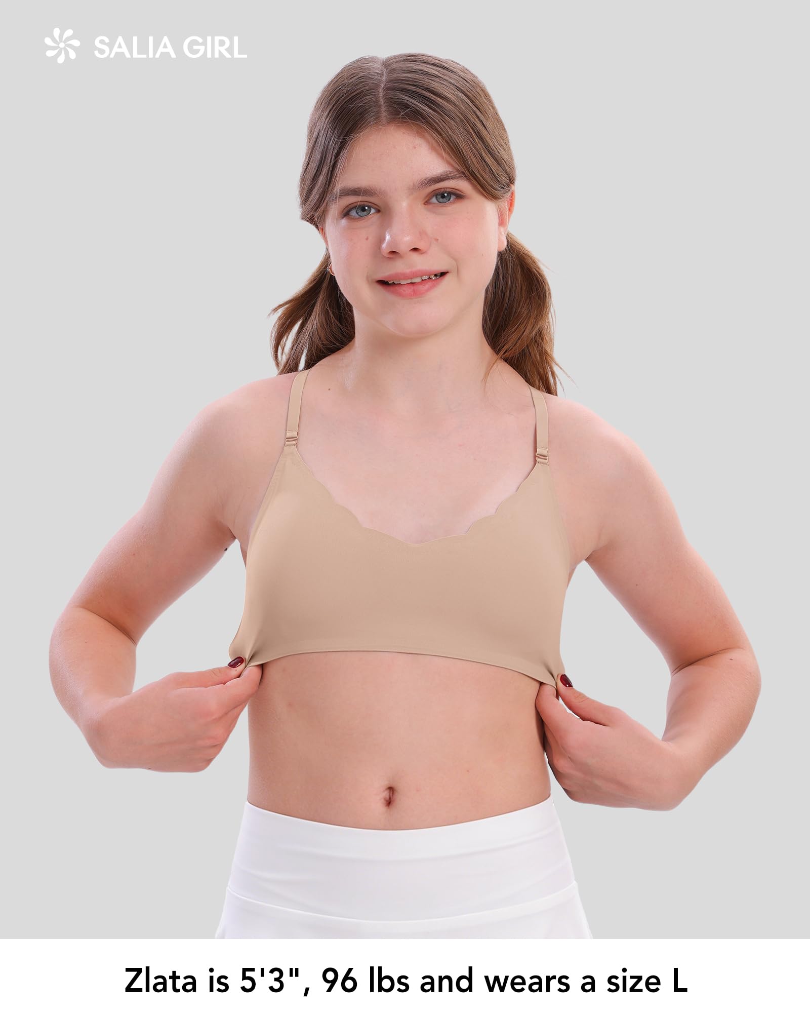 SALIA GIRL Brazos de aprendizaje para niñas y adolescentes, Sujetador sin costuras e invisible con un acolchado ligero y suave y correas ajustables