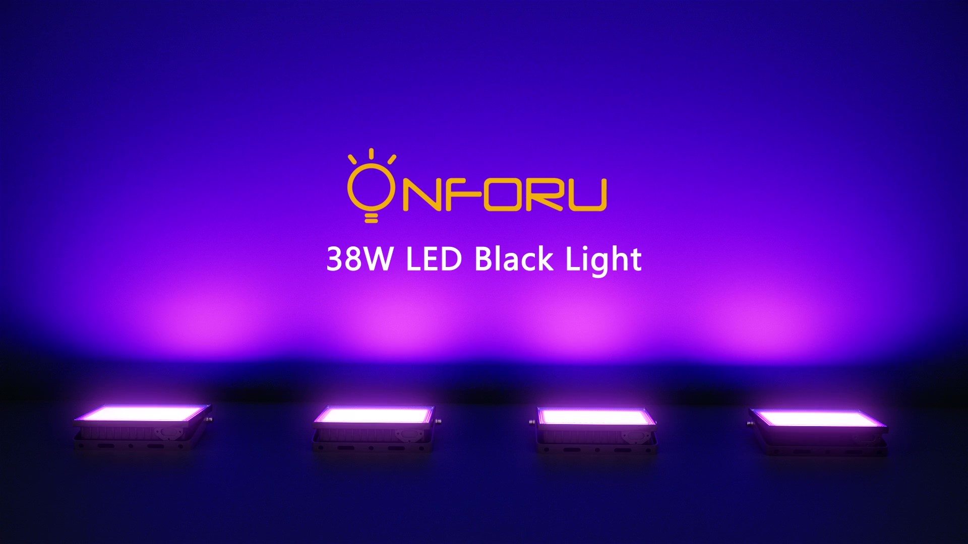 Onforu 2 Pack 38W LED Black Lights, Blacklight Flood Light with Plug, IP66 Waterproof, for Halloween Party, Glow in The Dark, Stage Lighting, Aquarium, Body Paint, Fluorescent Poster, Neon Glow,Black - Amazon.com