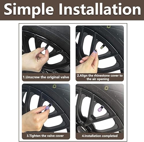 Miniatura 3 de Ziciner 8 tapones hechos a mano para válvula de neumático de automóvil, diamantes de imitación de cristal brillante, accesorios de automóvil a