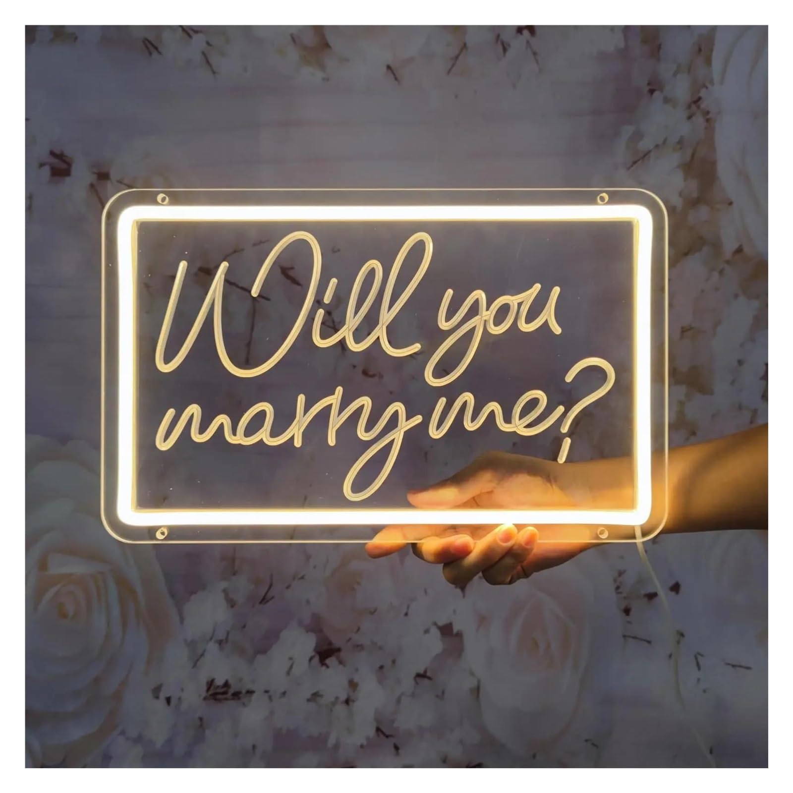 LEMST Sign Lamp Will You Marry Me? Neon Light Sign,for Wedding Proposals and Romantic Scene Decoration 35x21.5cm