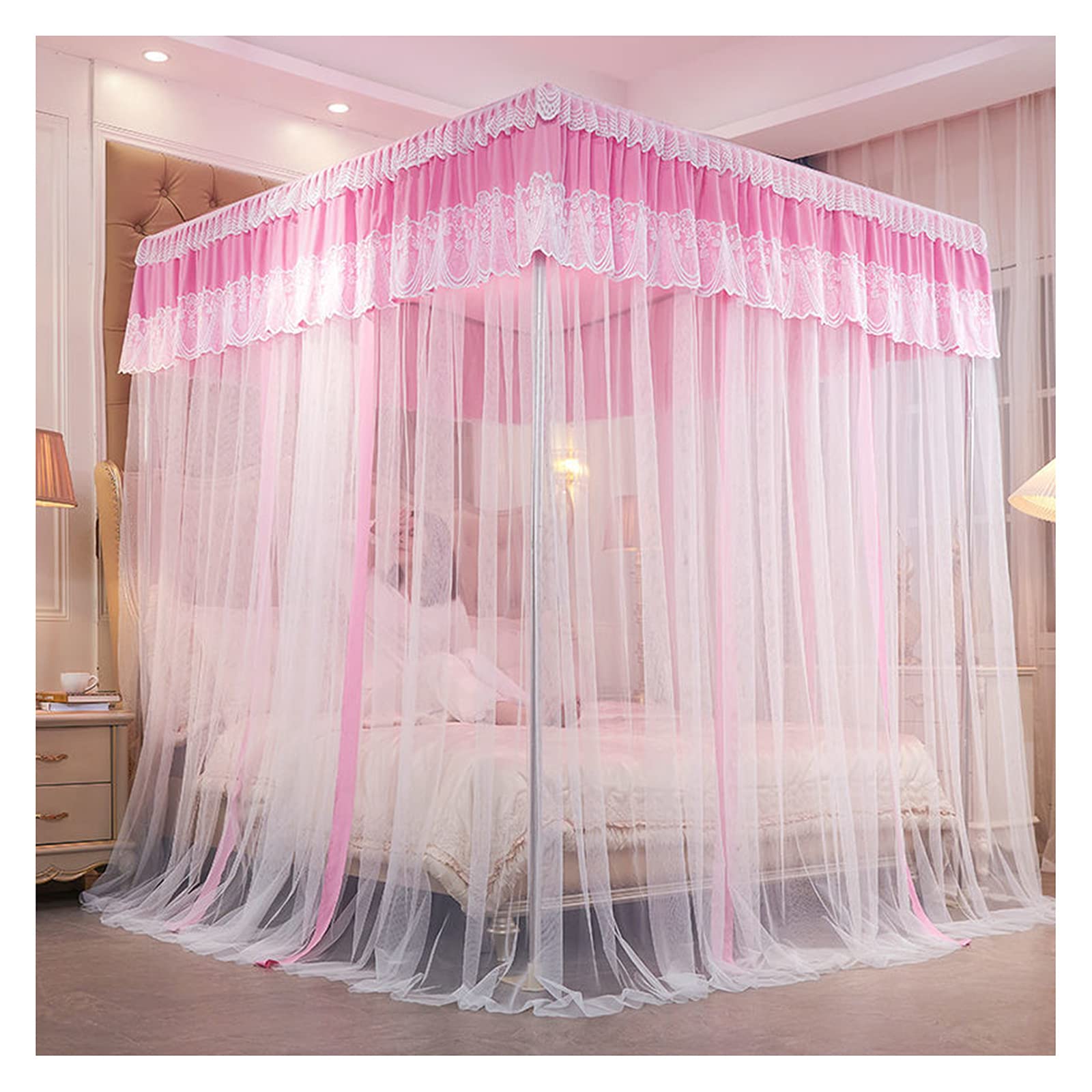 Moustiquaire de lit avec support métal anti insecte pour grand lit double