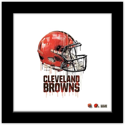 Trends International Gallery Pops NFL Cleveland Browns - Póster de pared con casco de goteo, 12.00 x 12.00 pulgadas, versión de marco negro