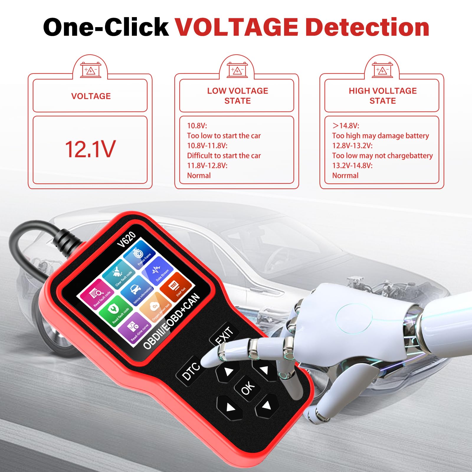 diymore OBD2 Scanner Car Diagnostic Engine Fault Code Reader with 35,901 DTC Database, Check Engine Light Reset Tool for All OBDII Vehicles for BMW Audi VW Mercedes — view 6