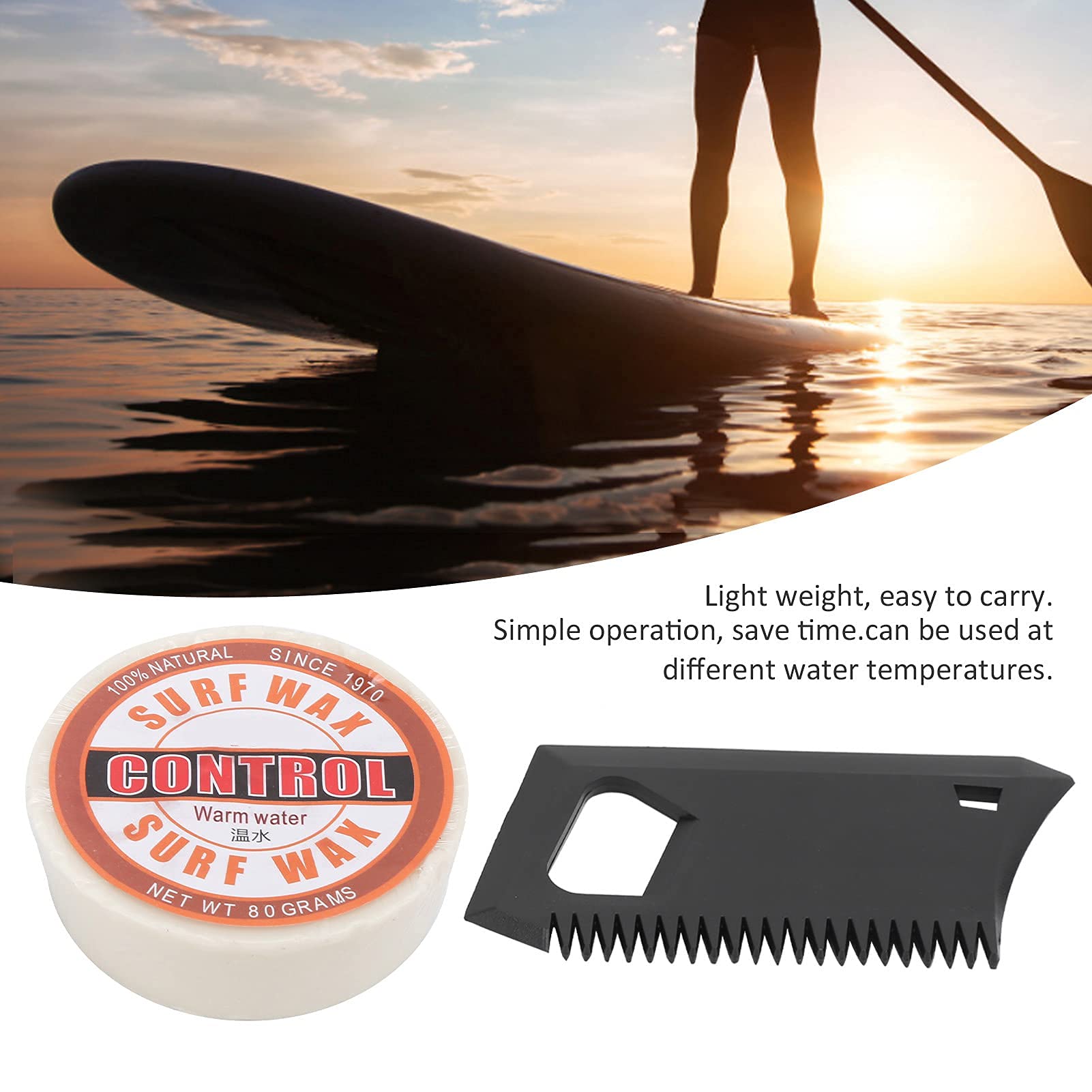 VGEBY Surf Wax Portable Antideslizante Parafina Surf Skateborad Wax Tabla de Surf Accesorio con Peine de Cera