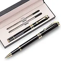 YIVONKA Canetas esferográficas de luxo, melhor conjunto de presente para homens e mulheres, escritório executivo profissional, belas canetas esferográficas, caixa de presente, esferográfica, preta,