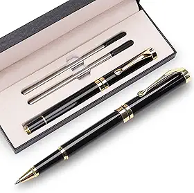 YIVONKA Canetas esferográficas de luxo, melhor conjunto de presente para homens e mulheres, escritório executivo profissional, belas canetas esferográficas, caixa de presente, esferográfica, preta,
