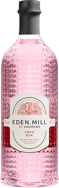 Eden Mill Love Gin - Scottish Light Pink Gin - Raspberry, Rose, Goji Berries, 70cl, 40% ABV
