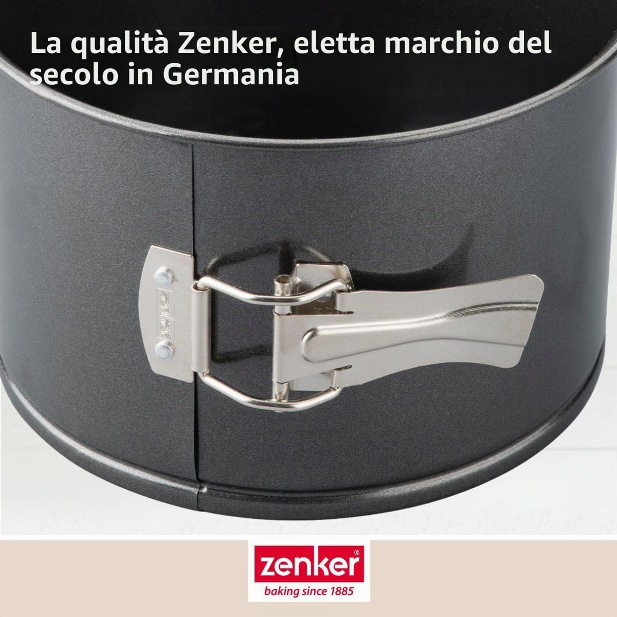 Zenker Teglia apribile extra alta – diametro 18 cm – lamiera d'acciaio nera metallizzato con rivestimento antiaderente – ideale per torte alte e panettoni italiani – Made in Germany