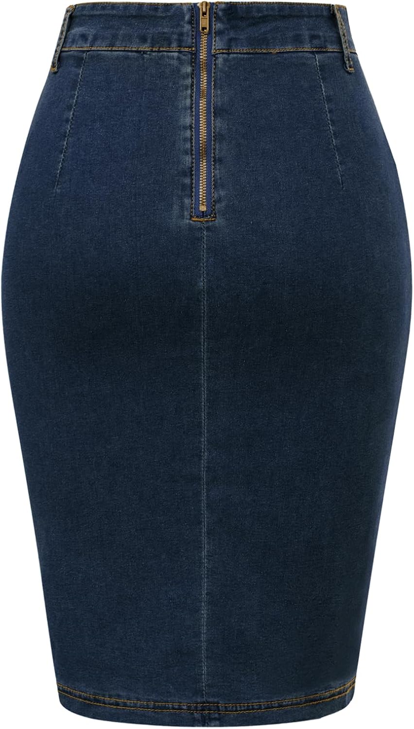 Belle Poque Denim Pencil Skirt for Women Ruched Bodycon Jeans Skirt with Belt High Waisted Pencil Skirts - Image 4