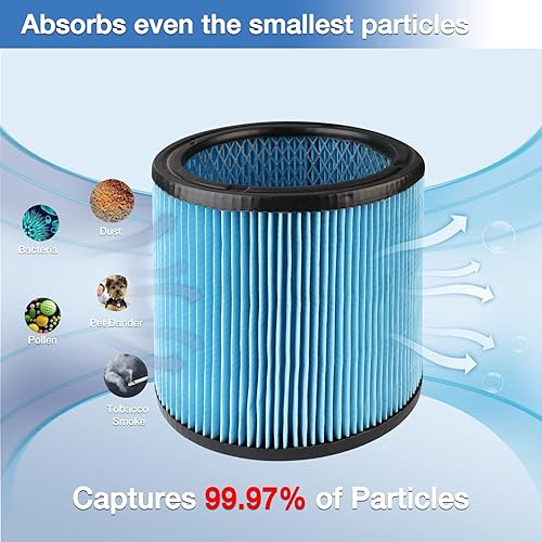 Miniatura 3 de Shop-Vac Filtro de cartucho de alto rendimiento 903509030490344, se adapta a la mayoría de aspiradoras Shop-Vac húmedassecas de 4 a 16 galones,