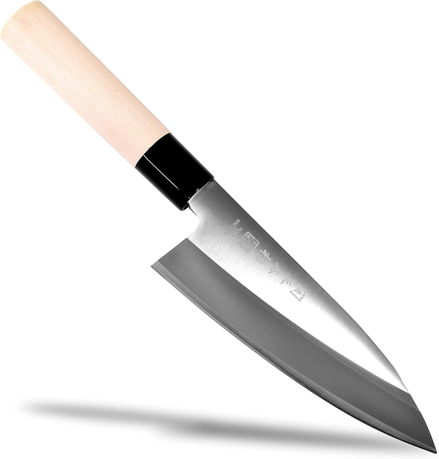 Seki Japan Japanese Seki SANBONSUGI Sushi Chef Knife, 420J2 Stainless Steel Sashimi Deba Knife, Wood Handle, 150 mm (5.9 in)