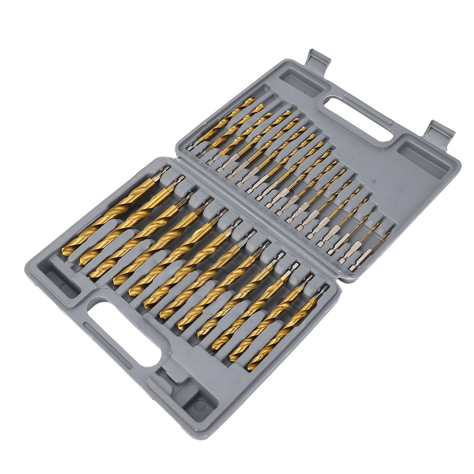 Set di Punte da Trapano Durevoli con Codolo Esagonale HSS Rivestito in Ti con Centratura Automatica Foratura Rapida