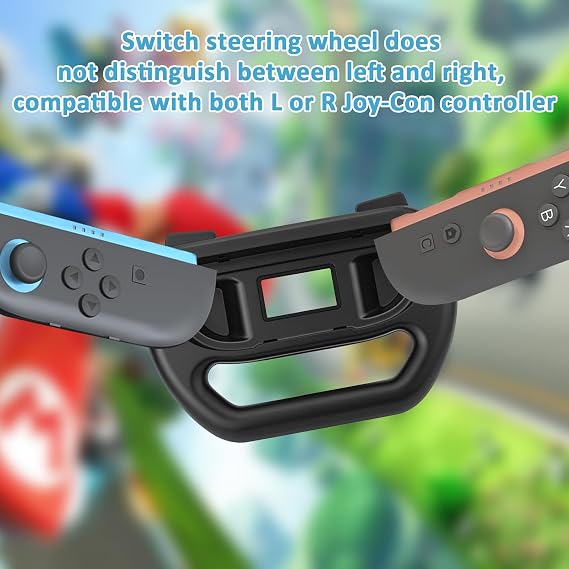 Homiflex 2er Pack Switch 2 Lenkrad Controller für Joy-Con, Lenkräd für Switch 2 Zubehör, für Mario Kart, Rennspiel Spiele, Schwarz