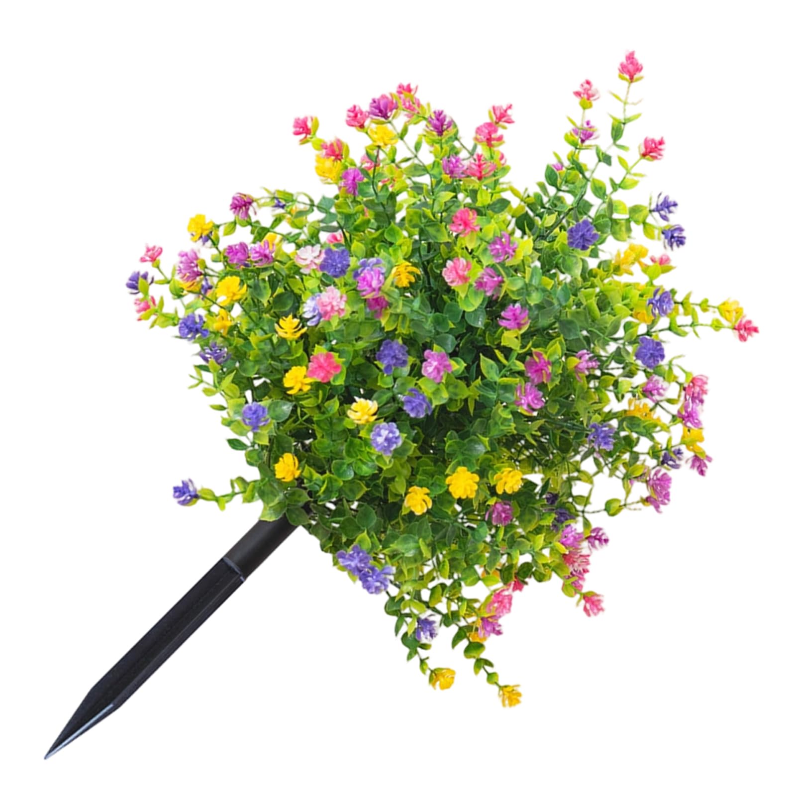 PANGBOER Artificial Flower Realistic Green Plant with Ground Stakes for Balcony Garden Porch Patio Backyard Landscape Fraudulent Gumtree Stakes