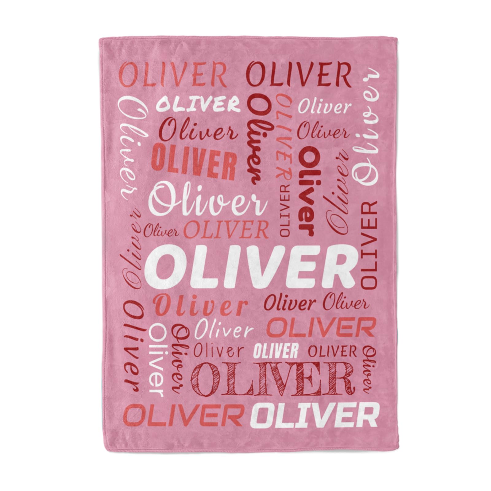 Urijk Custom Name Blanket for Baby Boy Girl,Personalized Throw Blanket with Name,Personalized Full Name print Blanket for Adults Kids,Personalized Gifts Keepsake Flannel Blanket(Blush pink) — image 1