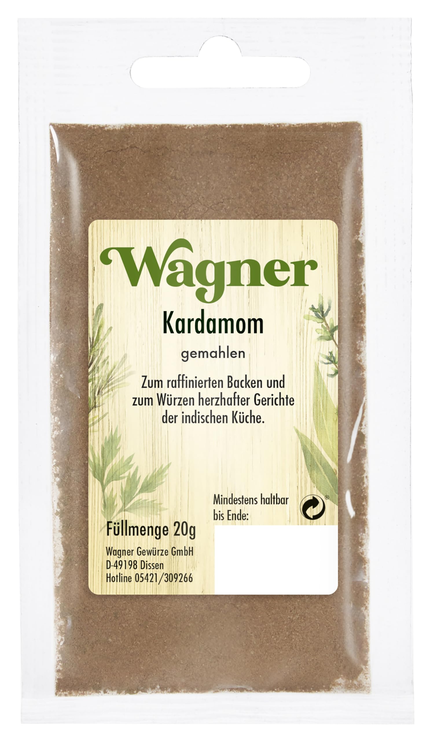 Wagner Gewürze Kardamom (Cardamom) gemahlen (1 x 20 g)