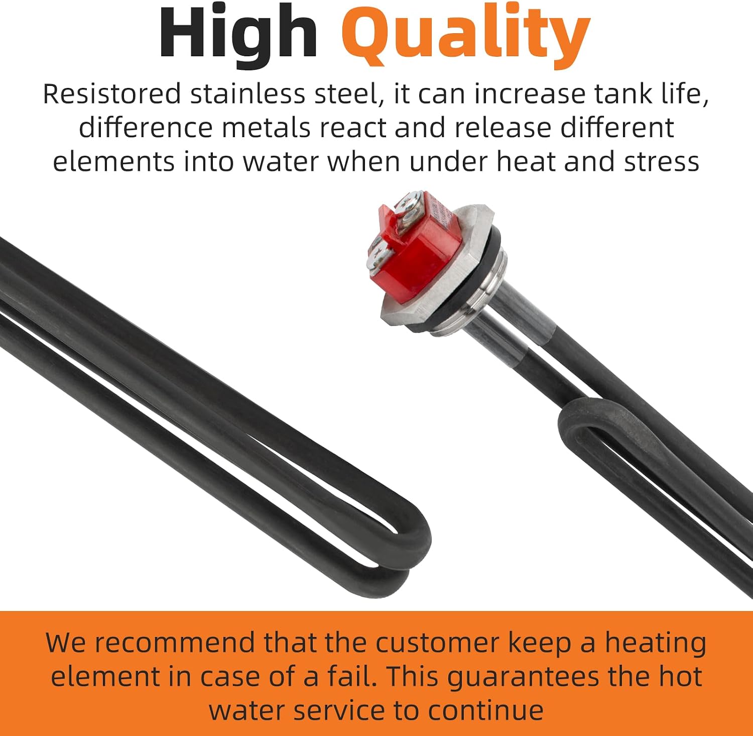 2 Pack SP10869PH 5500-Watt Screw-in 240-volt Hot Water Heater Element | Electric Water Heater Element Replacement for Rheem