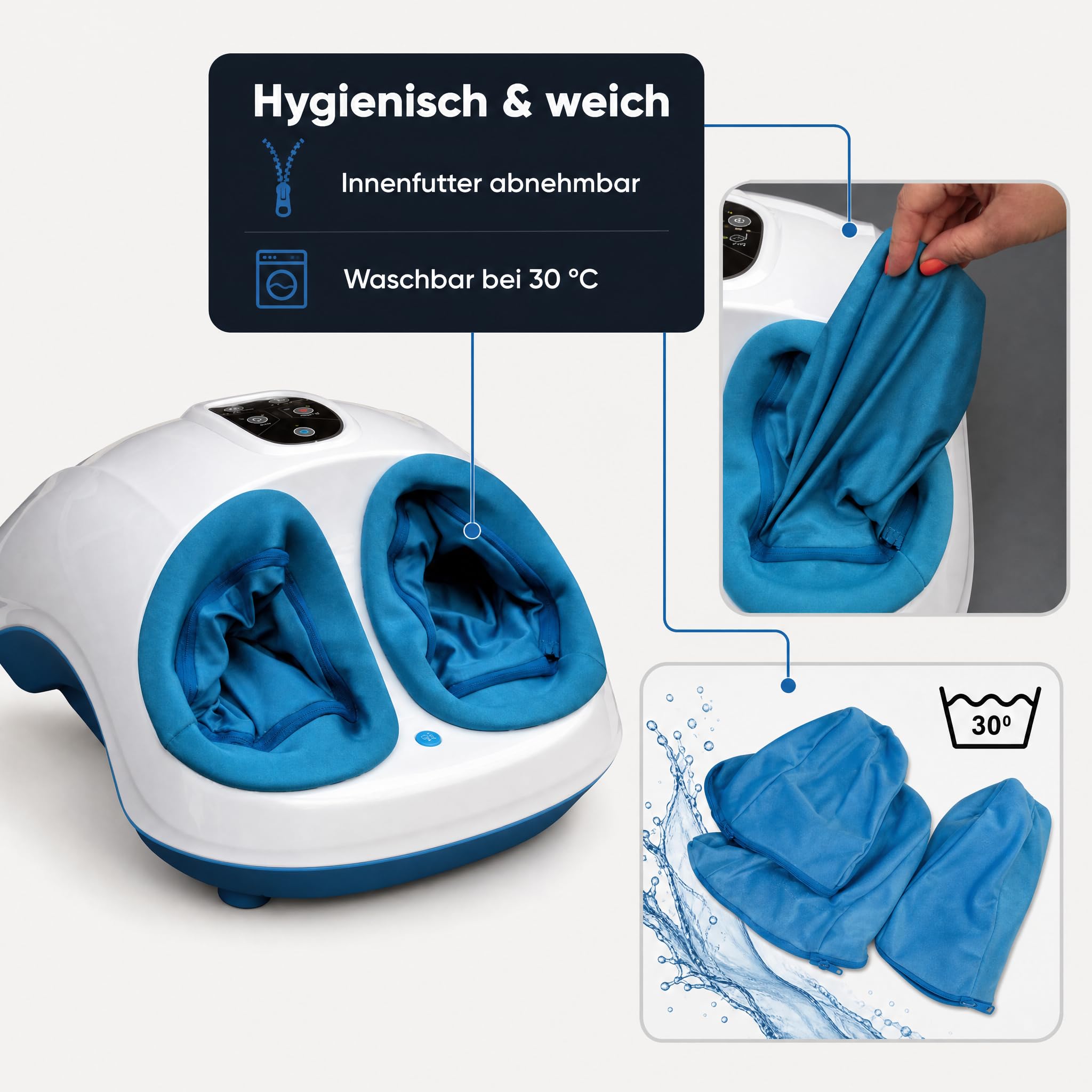 @tec Fußmassagegerät Fuss-fit-Maxx, Shiatsu & 3D-Luftdruck, Wärmefunktion