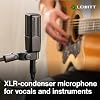 Lewitt XLR capacitor microphone for vocal instrument recordings and streaming - LCT 240 PRO professional capacitor capsule microphone holder and wind protection - perfect for home recording (black)