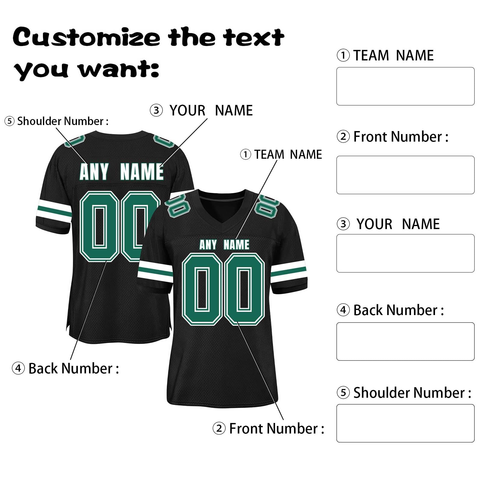 Magliette Personalizzate Stampate con Nome e Numero Maglie da Football Americano Divise Personalizzate per Squadre Stampate con Nome e Numero Traspiranti