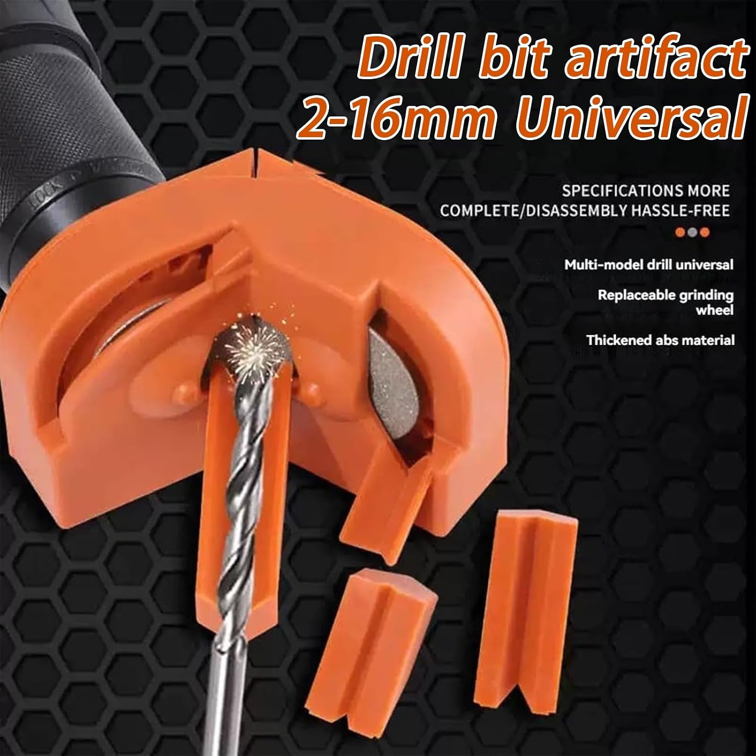 Drill Bit Sharpeners, Electric Portable Drill DitGrinding Machine with Three Drill Bits, Hand Electric Drill Tool PolishingMachine for Carbide Masonry Drill Bits(Light Coffee)