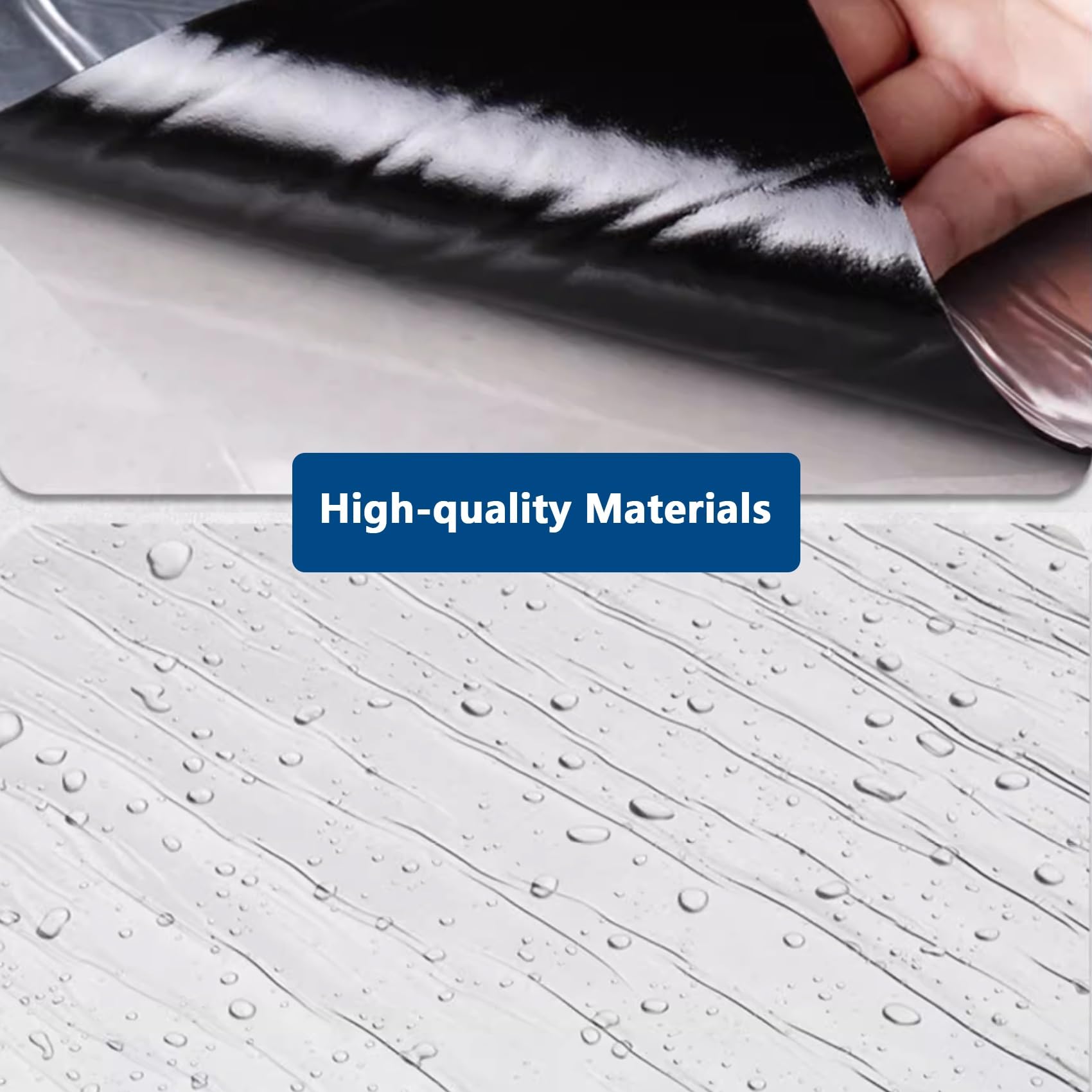 Genérico 1.5mm Techo Cinta Selladora Aluminio Butilo Adhesiva, 40cm Ancho Tejado Tela Asfaltica Autoadhesiva Impermeable, Banda Bituminosa de Reparación para Terraza Tejado Goteras(1x1m)