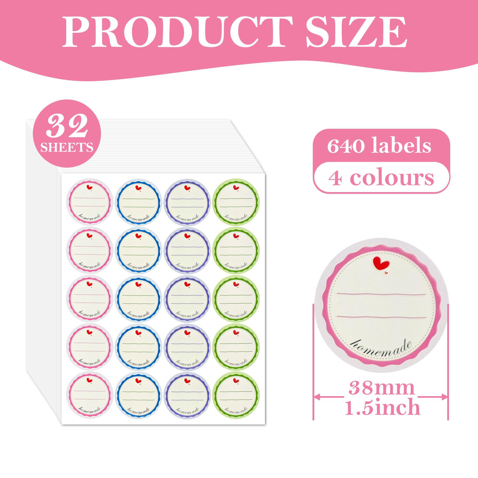 Etichette Adesive Rotonde prestapate con Scritta Grazie di Cuore