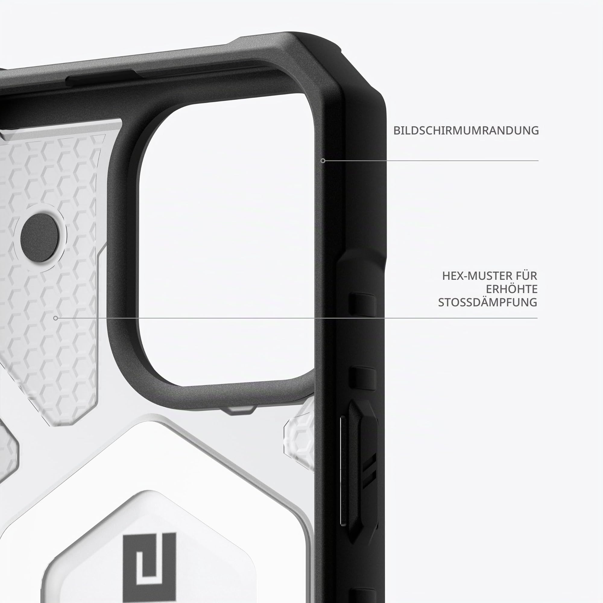 URBAN ARMOR GEAR UAG [Aktualisierte Ver] Kompatibel mit iPhone 15 Pro Max Hülle 6,7 Zoll Pathfinder Clear Ice/Silver Eingebauter Magnet Kompatibel mit MagSafe Charging Rugged Transparent Schutzhülle