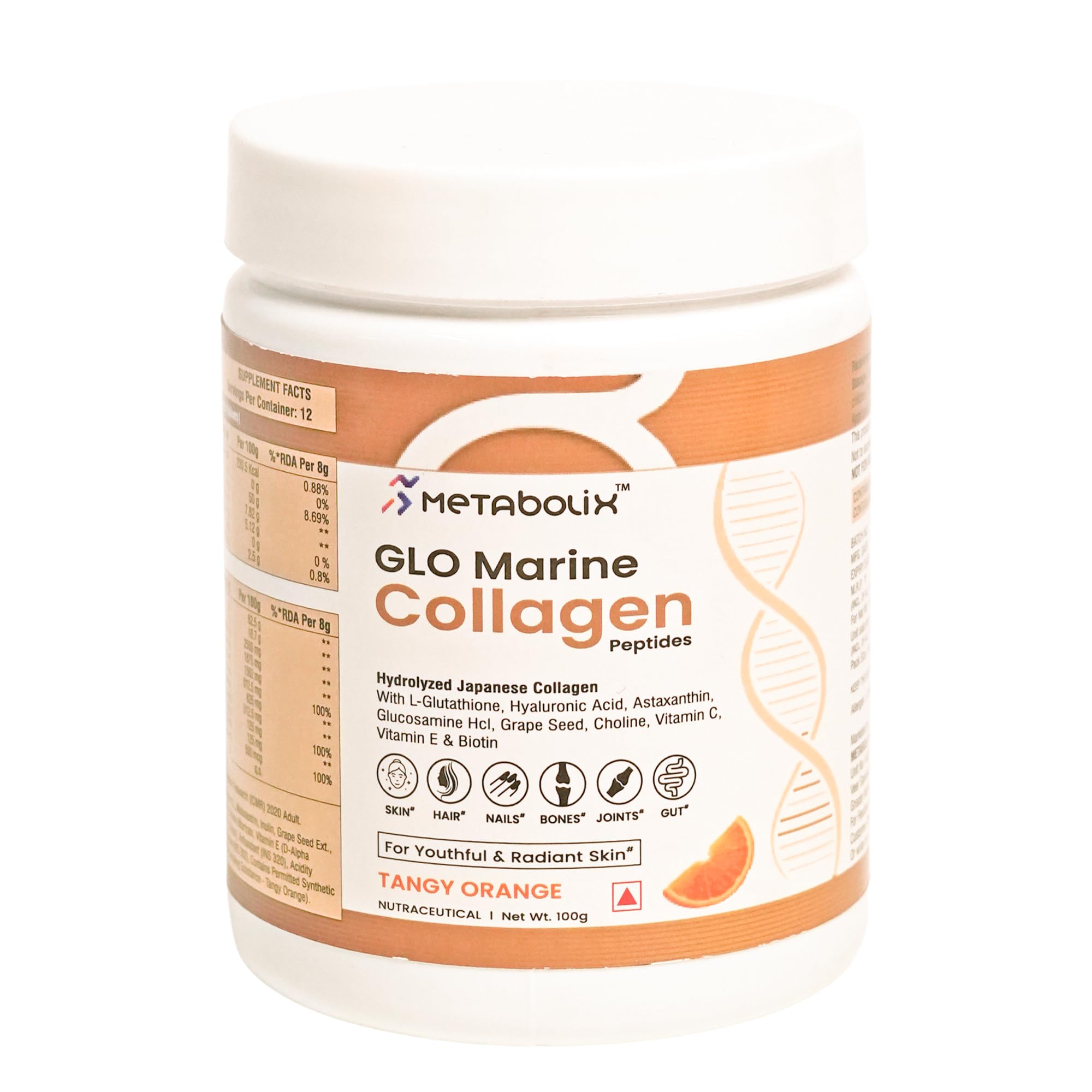 Glo Marine Collagen Powder 100g (Pack of 1) | Premium Japanese Hydrolyzed Collagen Peptides for Skin Glow, Hair & Nail Strength | Supports Hydration, Elasticity, Joint Health & Gut Wellness-picture-24