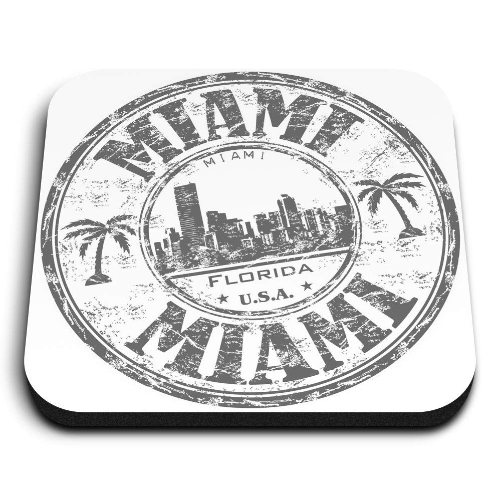 Destination Vinyl Ltd Multicolor 1 X Square Mdf Fridge Magnet - Miami Florida Usa America 40359