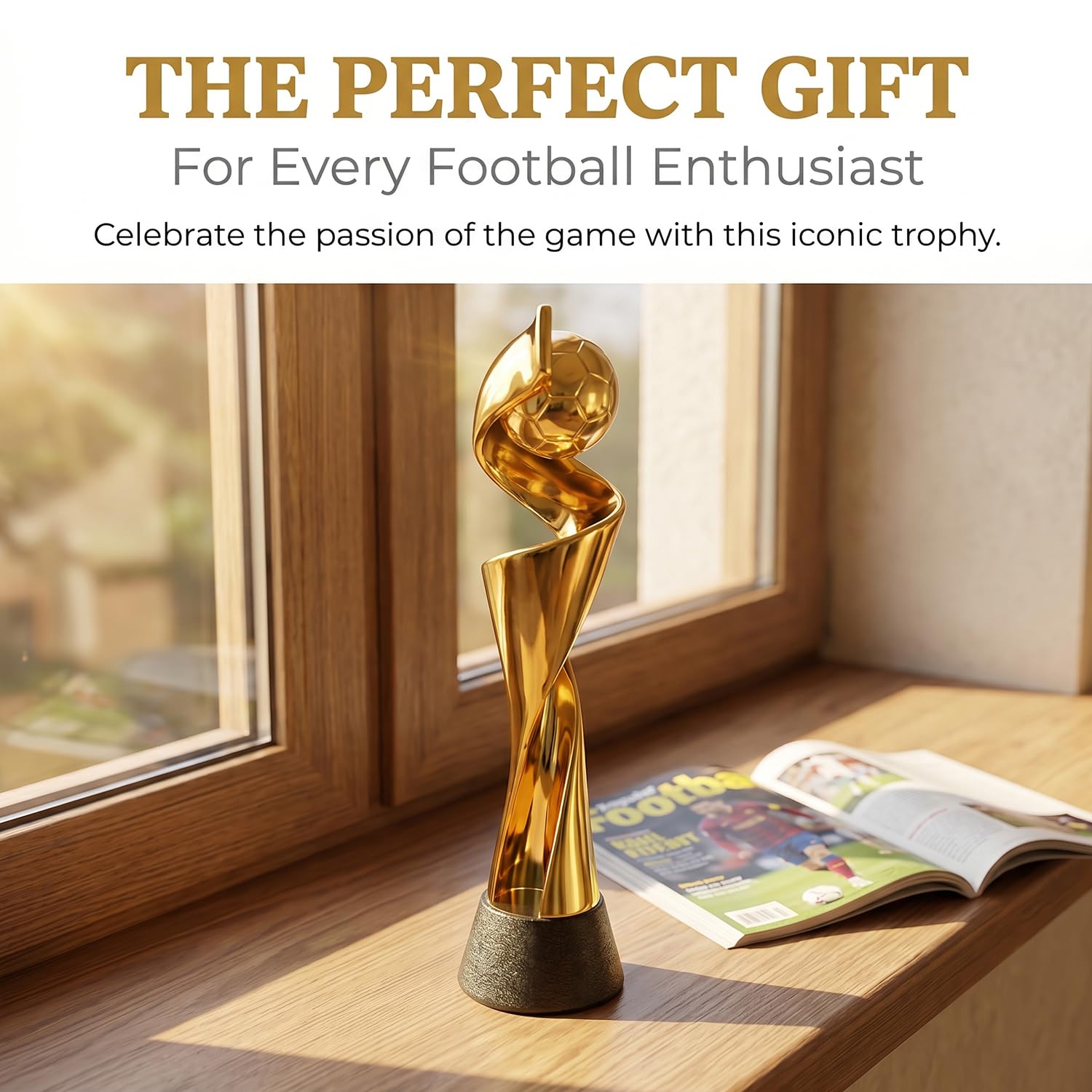 Women's World Cup Trophies, Fußball Meisterschaft Pokal Replik, Harz Fußball Sammlerstück Souvenir für Fans, Büro Schreibtisch Vitrinen Deko