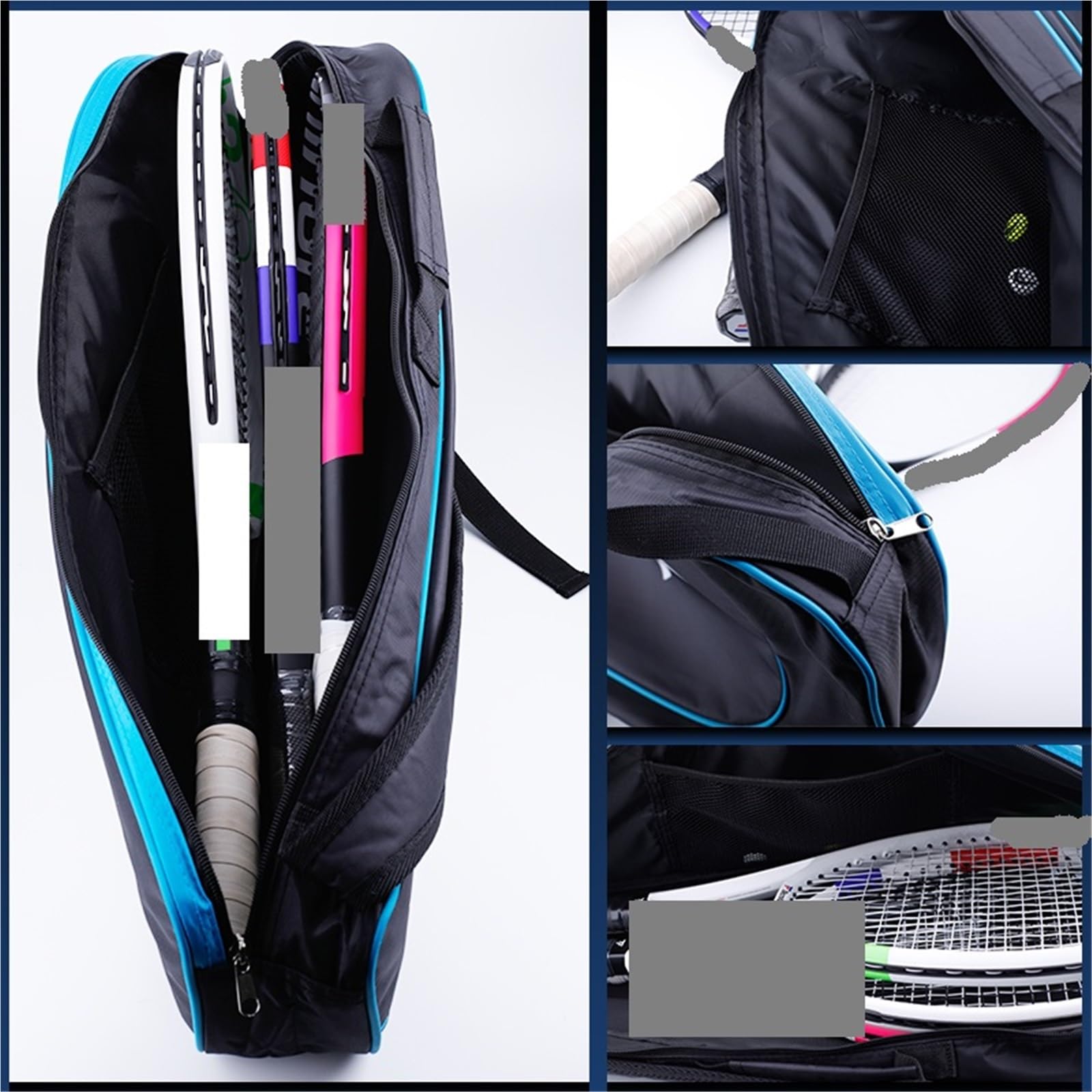 Raquetero Tenis Bolsa de Raqueta de Tenis, Bolso de Mano Deportivo de Entrenamiento, Bolso de Mano, Bolsa de Almacenamiento de Bádminton de Squash para Raquetes De Ténis