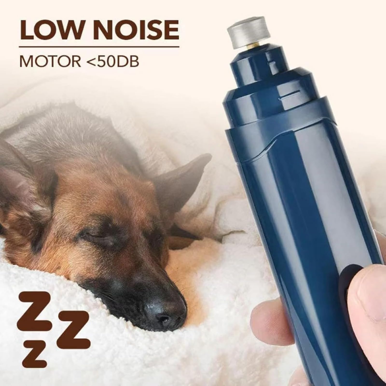 Molinillo de uñas recargable para mascotas, carga USB, bajo ruido, 2 velocidades, luz LED, lima eléctrica de uñas para perros, gatos, mascotas grandes y pequeñas