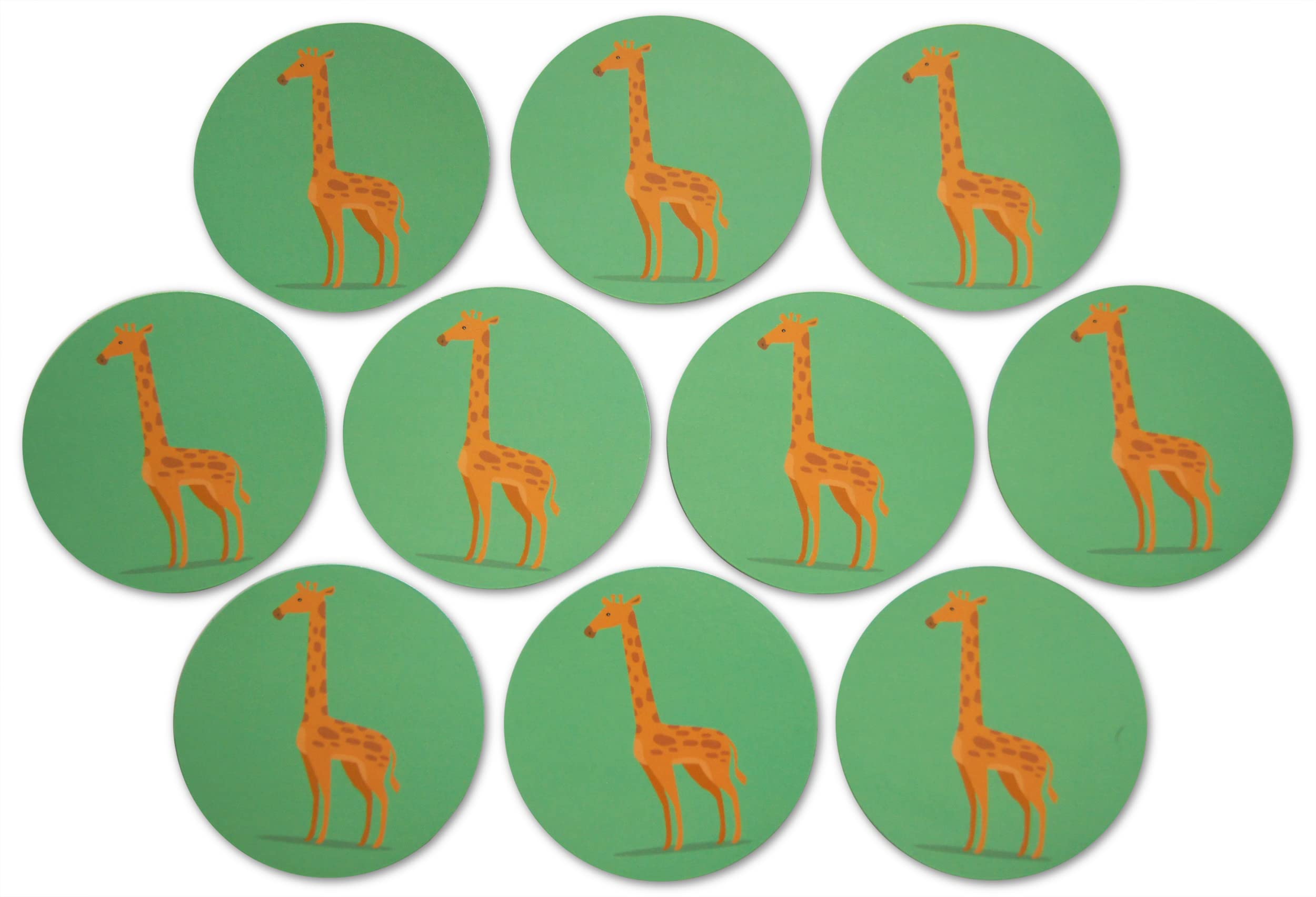 Novel Merk Giraffe Animal Refrigerator Magnets – Vinyl 3” Round Magnets for Fridge, Lockers, and Safari Decorations, Party Favors, & Prizes – Adheres