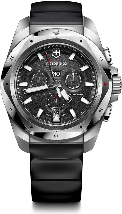 Amazon.com: Victorinox I.N.O.X. Chrono Black Dial Black Rubber