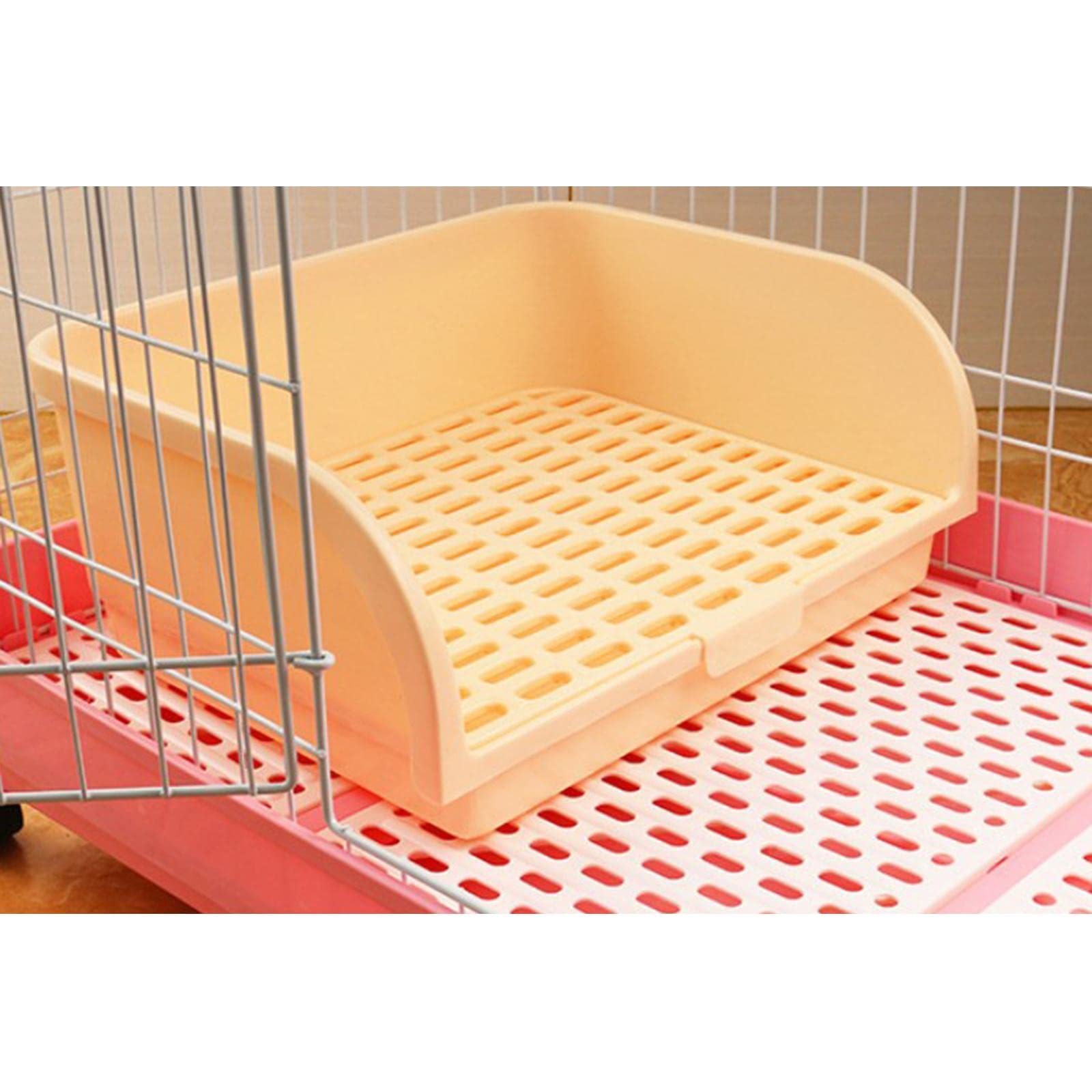 Fenteer Große Kaninchentoilette Haustiertoilette für erwachsenes Tier Erwachsene Hase Kaninchen Meerschweinchen Frettchen Katzentoilette Töpfchentrainer, Beige