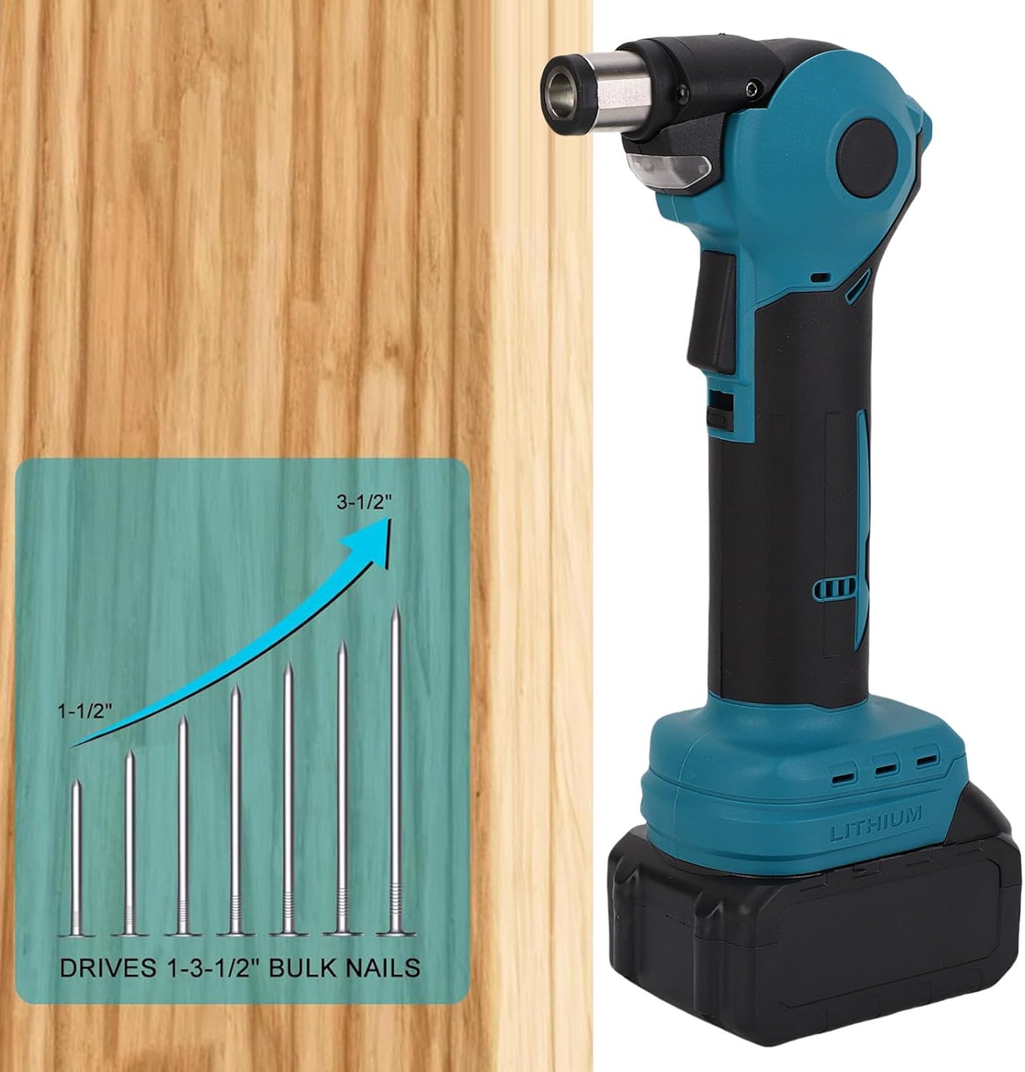 Garosa Cordless Nail Hammer Brushless Kit Battery Powered Electric Beam Framing Nailer for Woodworking Projects Effortlessly Drives Nails into Wood Cordless (#1)