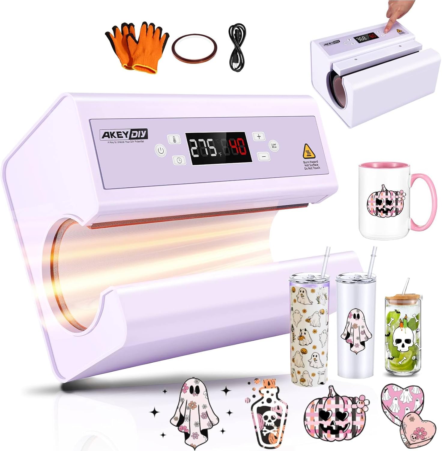 Prensa Térmica para Tazas Whubefy, Automática para 10-30oz