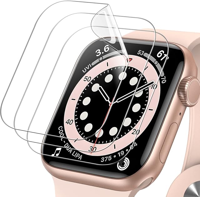 JETech Screen Protector Compatible with Apple Watch SE (2022/2020) /Series 6 5 4 40mm, TPU HD Clear Full Coverage Film, 3-Pack