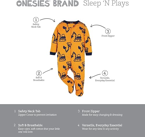 Miniatura 6 de Onesies Brand Paquete de 4 mamelucos Sleep 'N Play para bebés