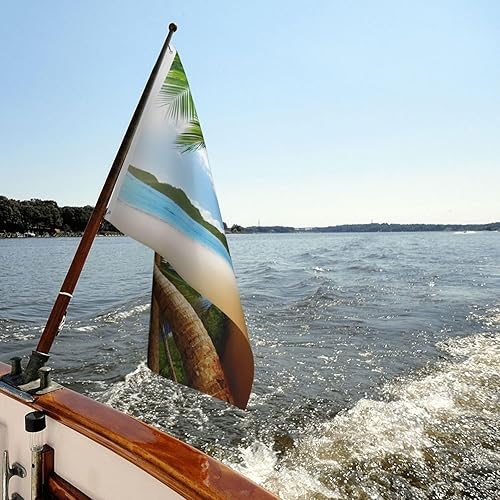 Miniatura 8 de Abucaky Bandera de árbol tropical de playa de verano, 3 x 5 pies, bandera decorativa de poliéster duradero para el hogar, al aire libre e interior
