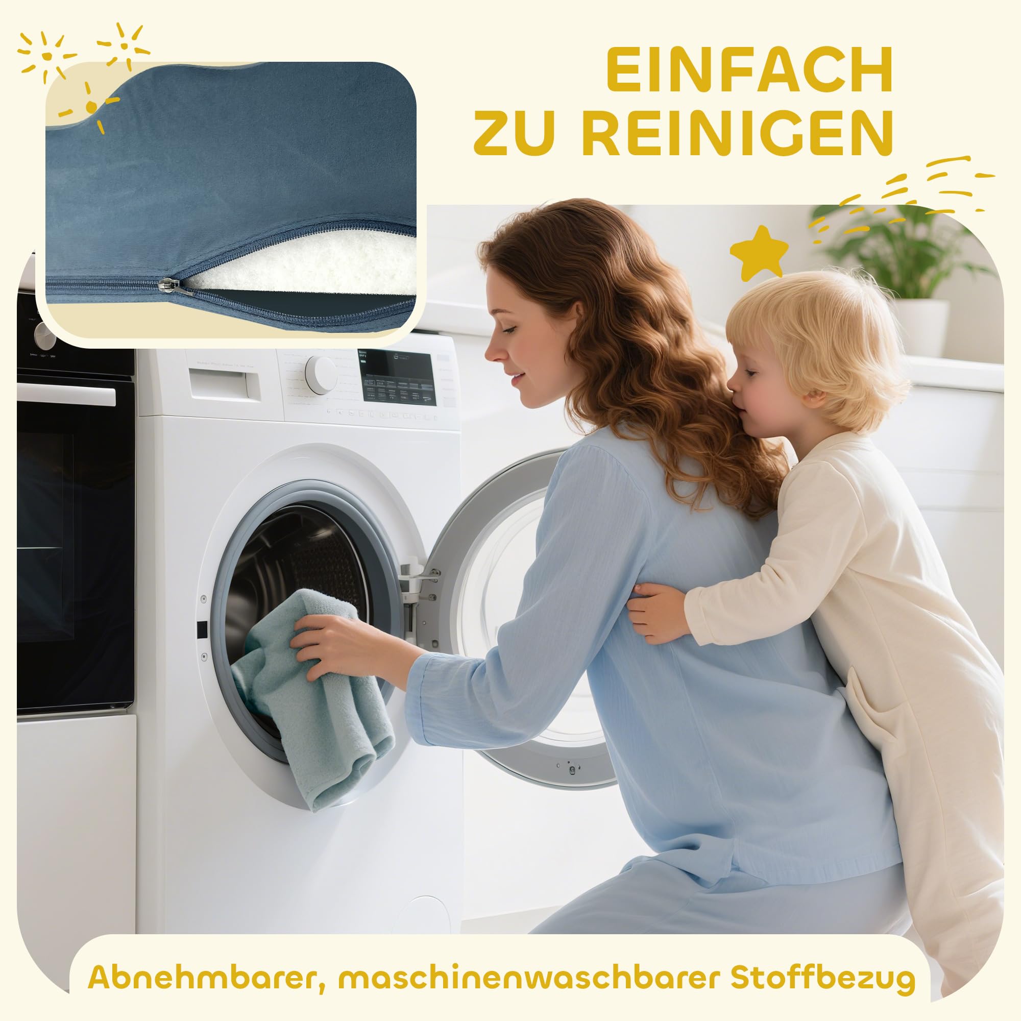 AIYAPLAY Schaumstoff Bausteine 9-TLG. Kinder Softbausteine Bausteinset mit abnehmbarem Bezug Klettern Großbausteine mit Cord-Optik Bauklötze Bunt