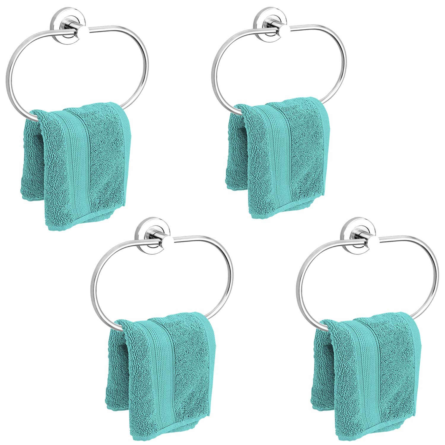 Plantex Stainless Steel Towel Ring for Bathroom/Wash Basin/Napkin-Towel Hanger/Bathroom Accessories (Chrome-Oval) - Pack of 4 (B08JQ3PVY9) Amazon Price History, Amazon Price Tracker