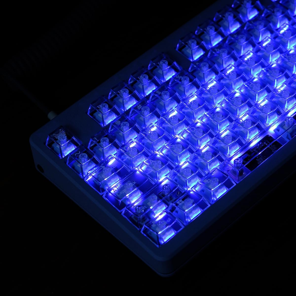 Sumgsn 114 Keys Clear Keycaps PC Cherry Profile White Transparent Keycaps Set Fit for 60% 65% 75% 95% Cherry Mx Switches Mechanical Keyboard