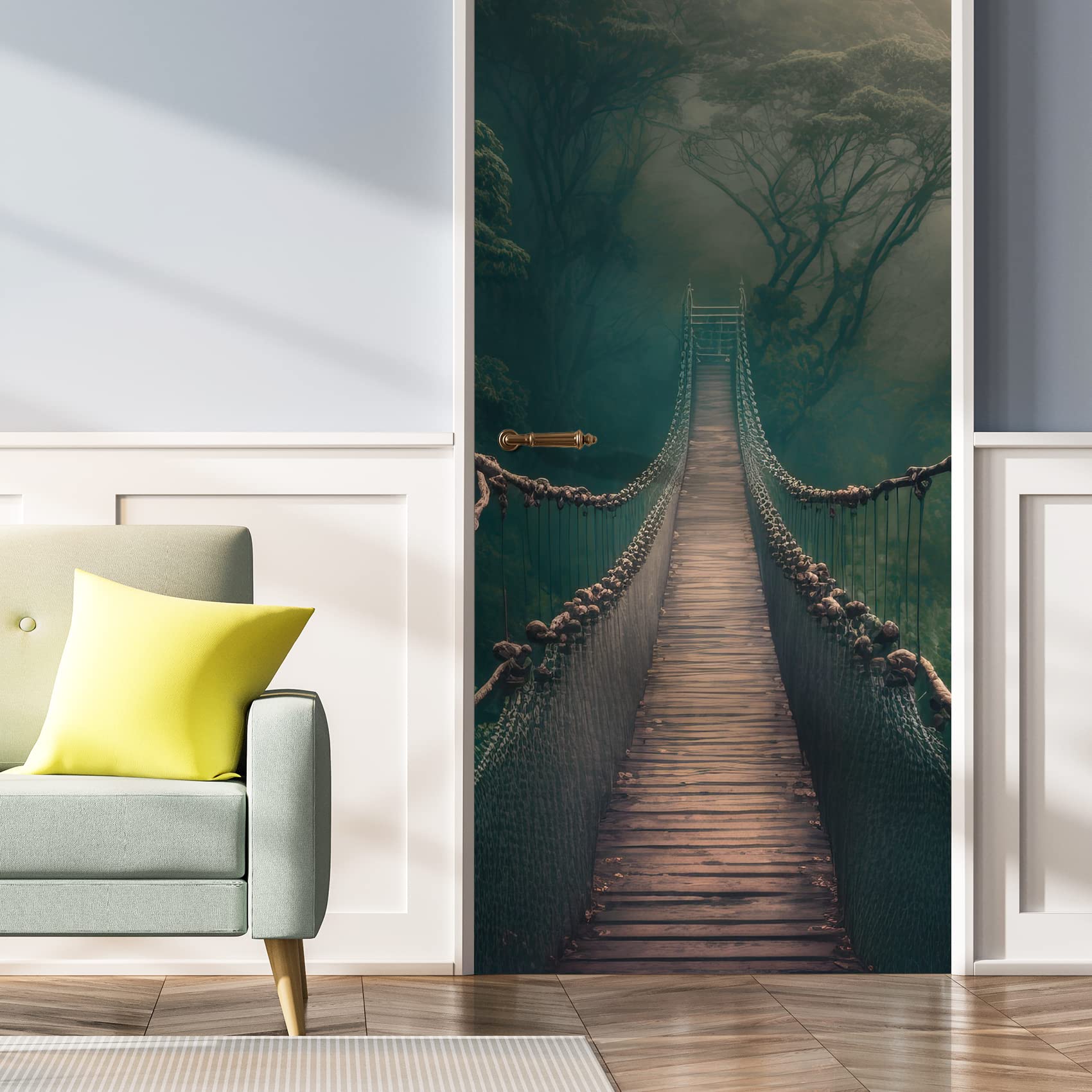 Finest Folia Deurfolie, 90 x 200 cm, deurbehang, deurposterfolie voor deur van woonkamer, kinderkamer, keuken, badkamer, deursticker, zelfklevend TF01, 16 lift