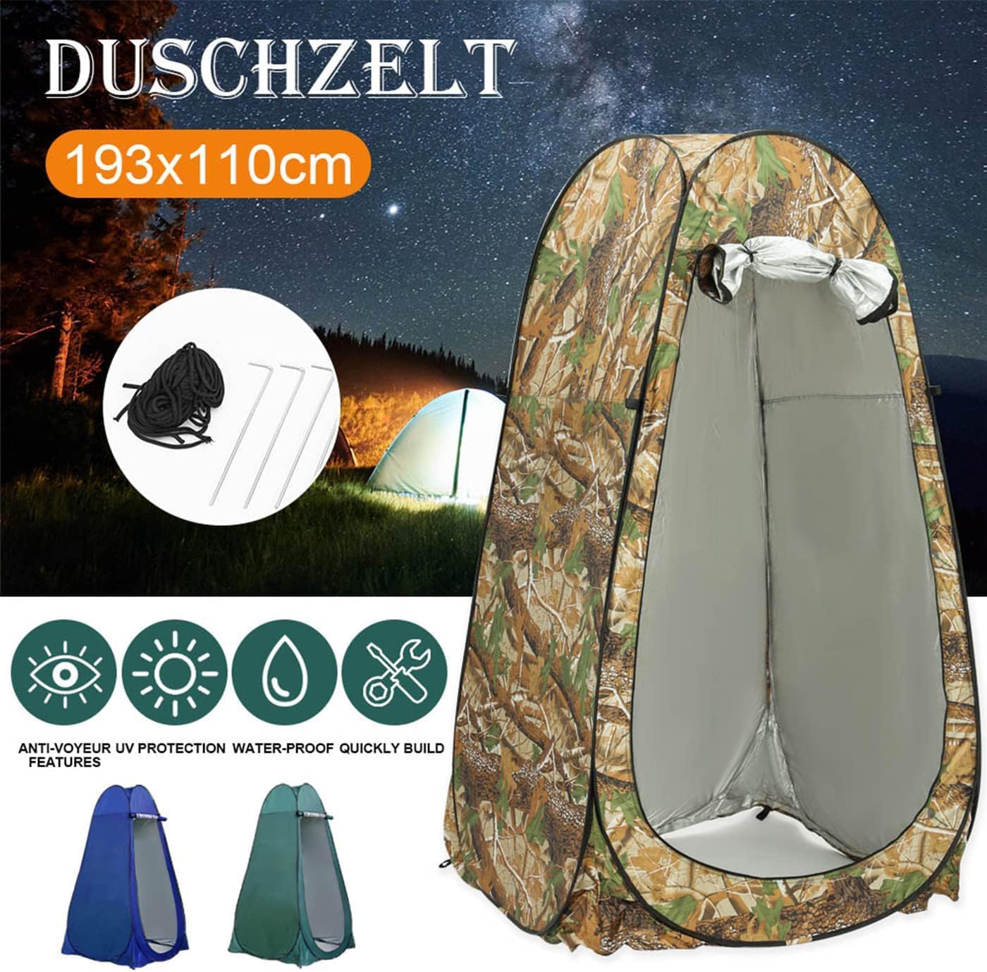 Camping Zelt 2-3 Mann Pop Up Zelte 4 Jahreszeiten Wasserdicht & Winddicht