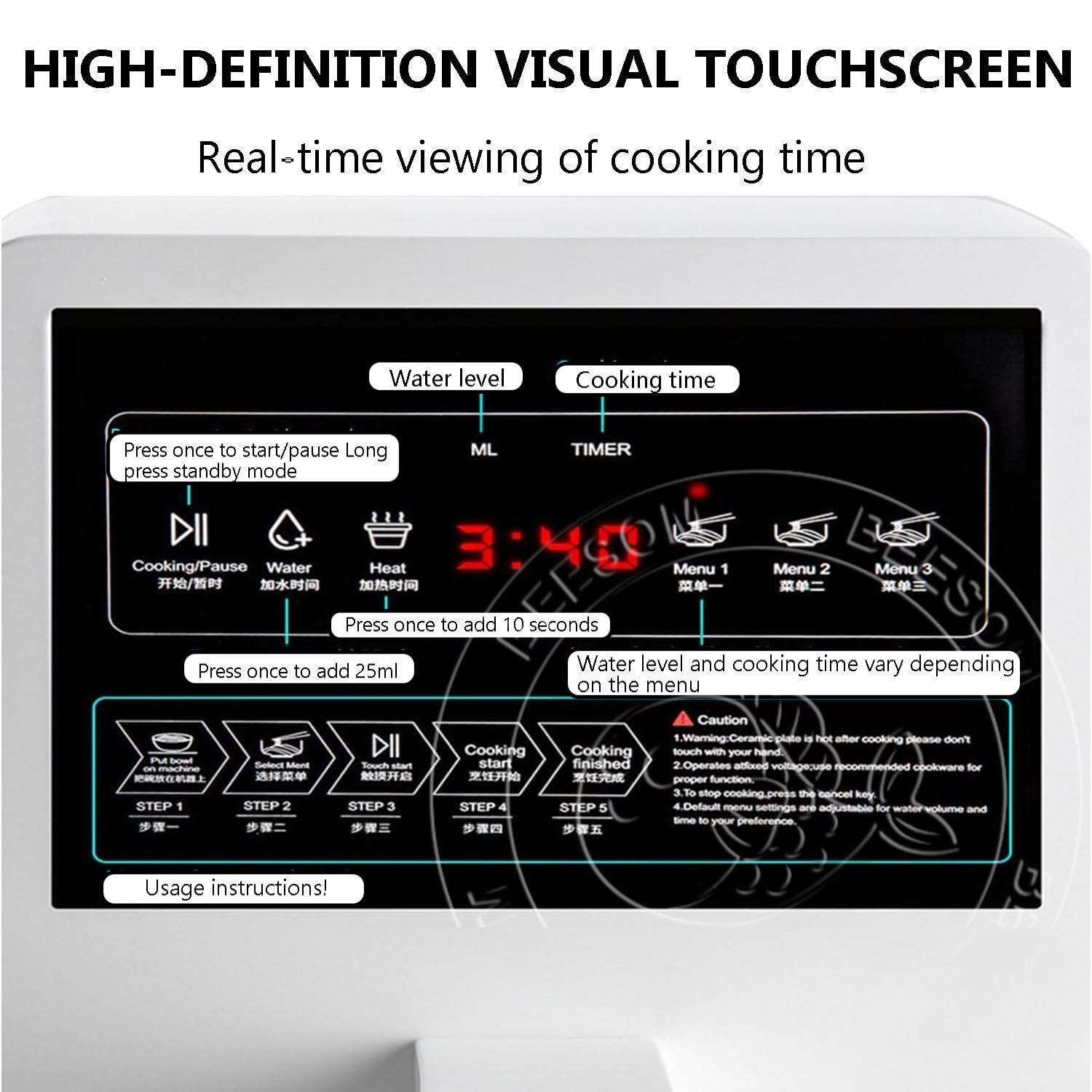 Cuocipasta Touchscreen,Cuoci Pasta Automatico,Controllo Acqua Automatico,2200W Potente,per Ristoranti, Bar, Mense Scolastiche e Aziendali